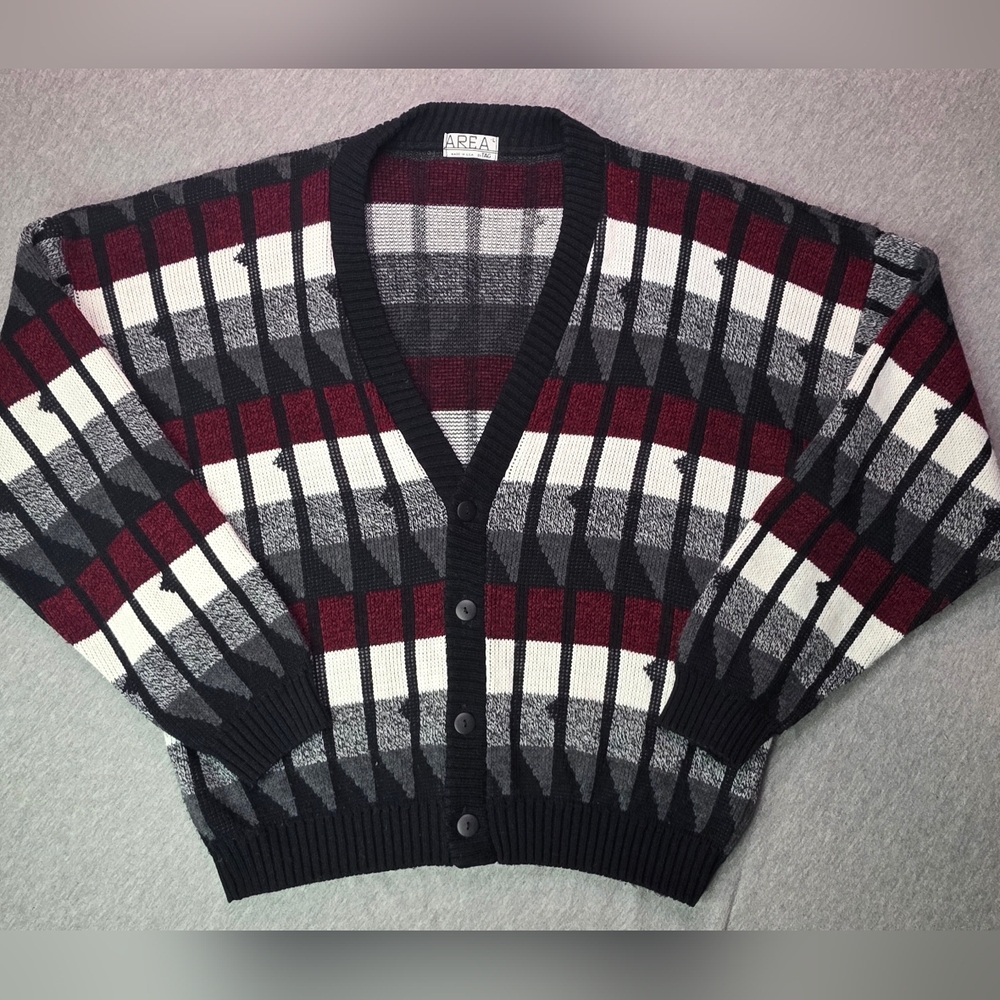 AREA Men's Geometric Cardigan Grampa Clasic USA Made